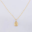 Set Cadena y Dije Flor Espejo + Letra S 1.3gr / 45cm / 1.3mm Oro Amarillo 18K (Oferta) *