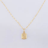 Set Cadena y Dije Flor Espejo + Letra S 1.4gr / 45cm / 1.3mm Oro Amarillo 18K (Oferta) *