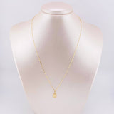 Set Cadena y Dije Flor Espejo + Dije Letra S 1.35gr / 45cm / 1.3mm Oro Amarillo 18K (Oferta)