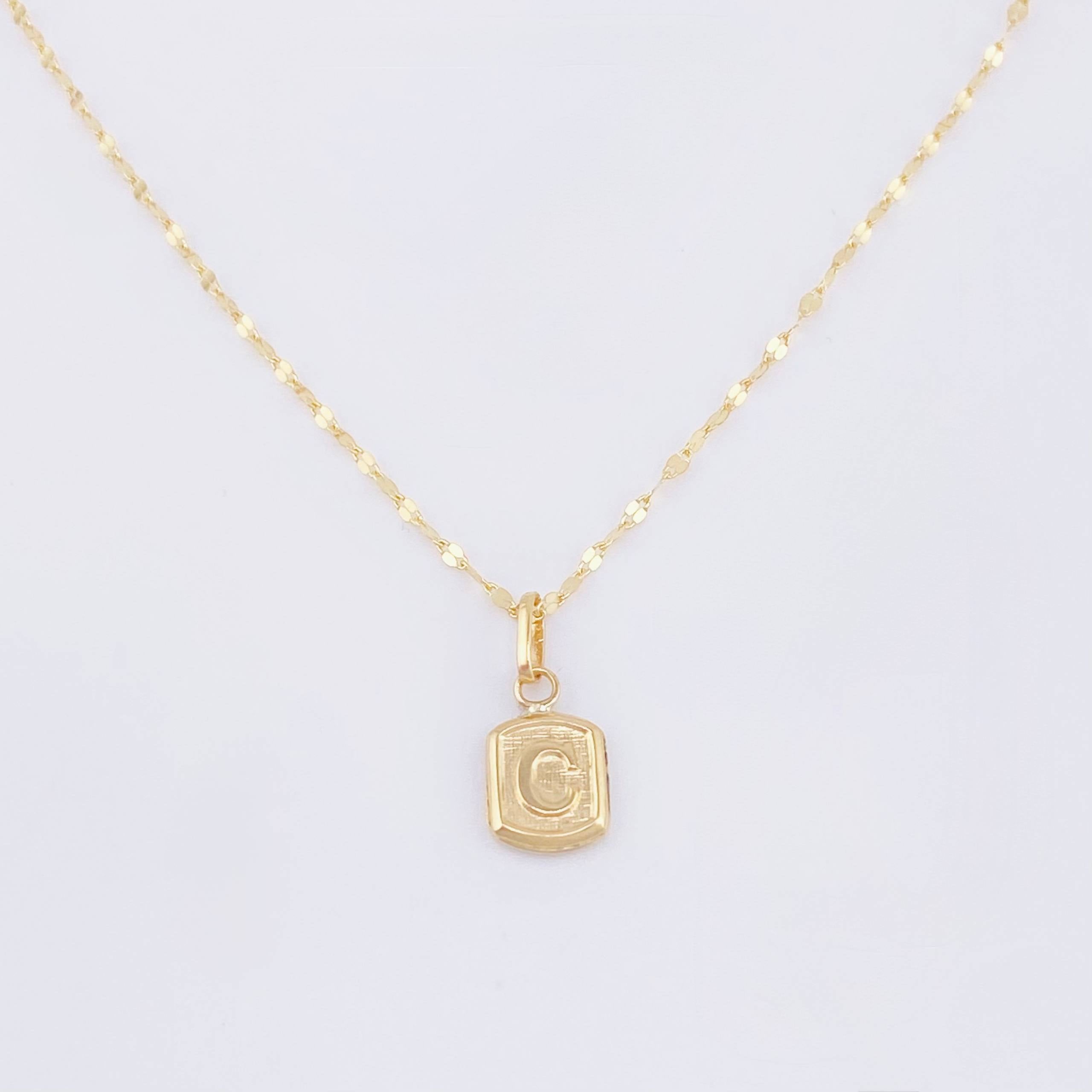 Set Cadena y Dije Flor Espejo + Letra C 1.4gr / 45cm / 1.3mm Oro Amarillo 18K (Oferta)
