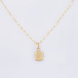 Set Cadena y Dije Flor Espejo + Letra C 1.4gr / 45cm / 1.3mm Oro Amarillo 18K (Oferta) *