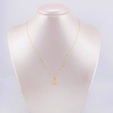 Set Cadena y Dije Flor Espejo + Letra C 1.4gr / 45cm / 1.3mm Oro Amarillo 18K (Oferta)
