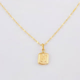 Set Cadena y Dije Flor Espejo + Dije Letra N 1.4gr / 45cm / 1.3mm Oro Amarillo 18K (Oferta)