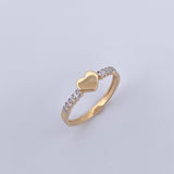 Anillo Corazon 1.55gr / T6 1/2 / Circones Blancos Dos Oros Amarillo Blanco 18K $