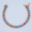 Pulso Tenis Halo 21.8gr / 18cm / 6.8mm Circones Azules Rosados Blancos Oro Rosa 18K $