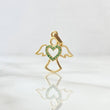 Dije Angel Silueta Corazon 1.55gr / 2.2cm / Circones Verdes Oro Amarillo 18K ©