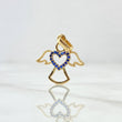 Dije Angel Silueta Corazon 1.55gr / 2.2cm / Circones Azul Oro Amarillo 18K ©