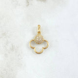 Dije Nube Esférica 1.35gr / 2cm / Circones Blancos Oro Amarillo 18K *