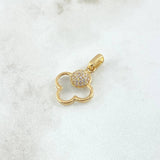 Dije Nube Esférica 1.35gr / 2cm / Circones Blancos Oro Amarillo 18K *