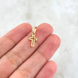Dije Cruz Silueta 0.85gr / 1.7cm / Lisa Oro Amarillo 18K ©