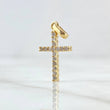 Dije Cruz Doble 1.75gr / 2.4cm / Circones Blancos Oro Amarillo 18K *