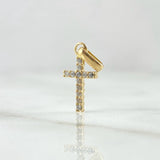 Dije Cruz Doble 0.95gr / 1.8cm / Circones Blancos-Fucsia Oro Amarillo 18K *