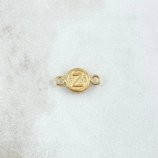 Herraje Letra Z 0.4gr / 1.5cm / Circulo texturizado Oro Amarillo 18K
