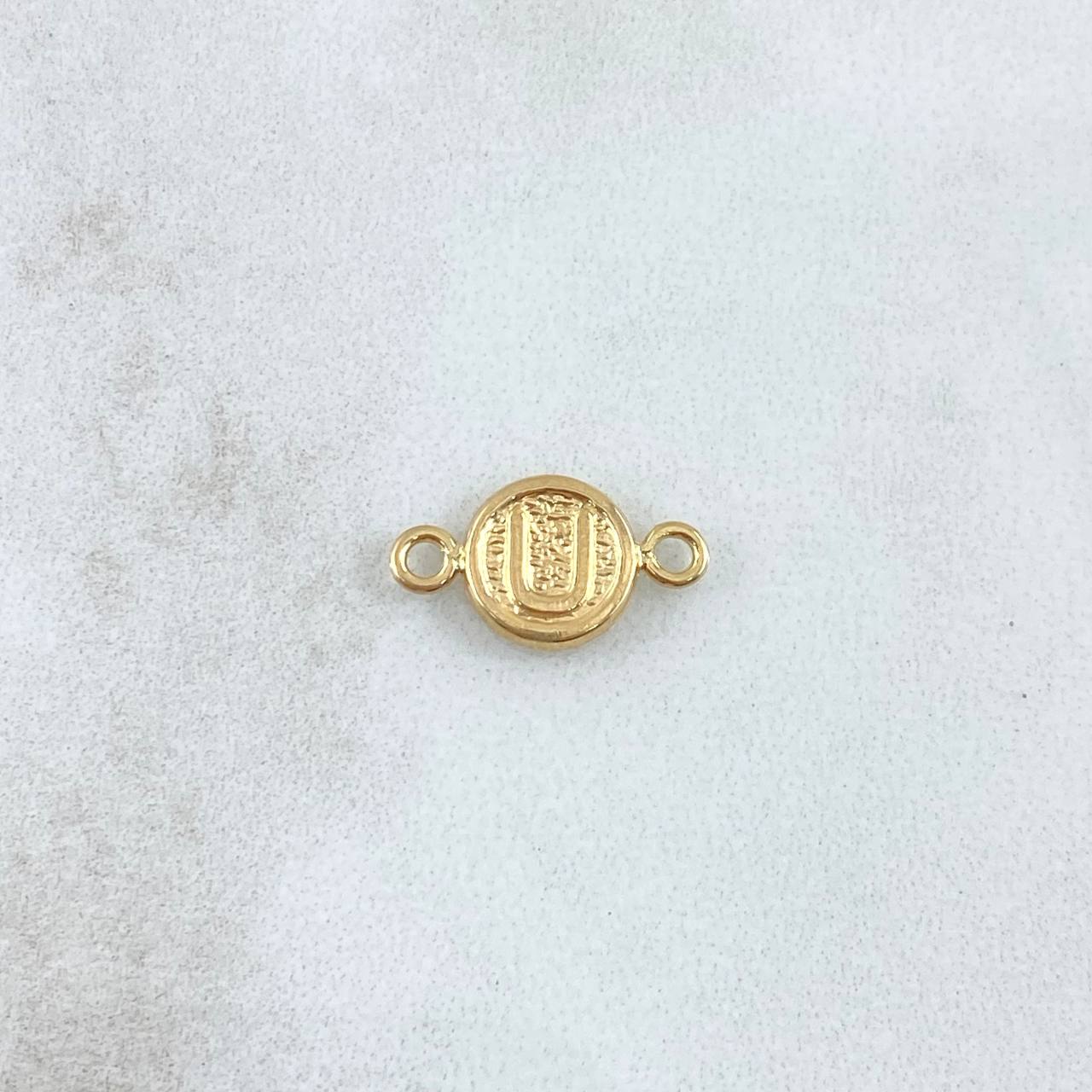 Herraje Letra U 0.4gr / 1.4cm-Circular Oro Amarillo 18K