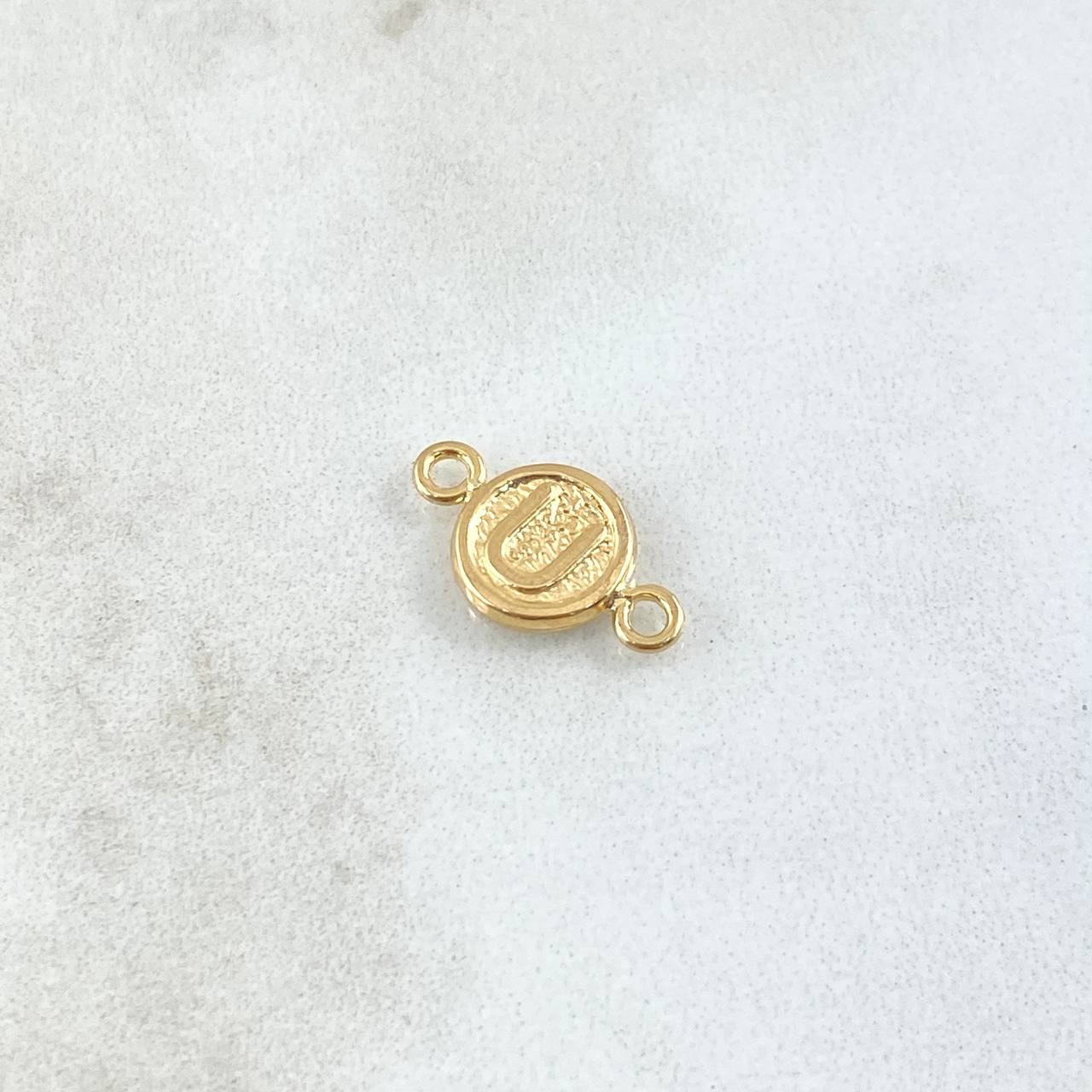 Herraje Letra U 0.35gr / 1.4cm-Circular Oro Amarillo 18K