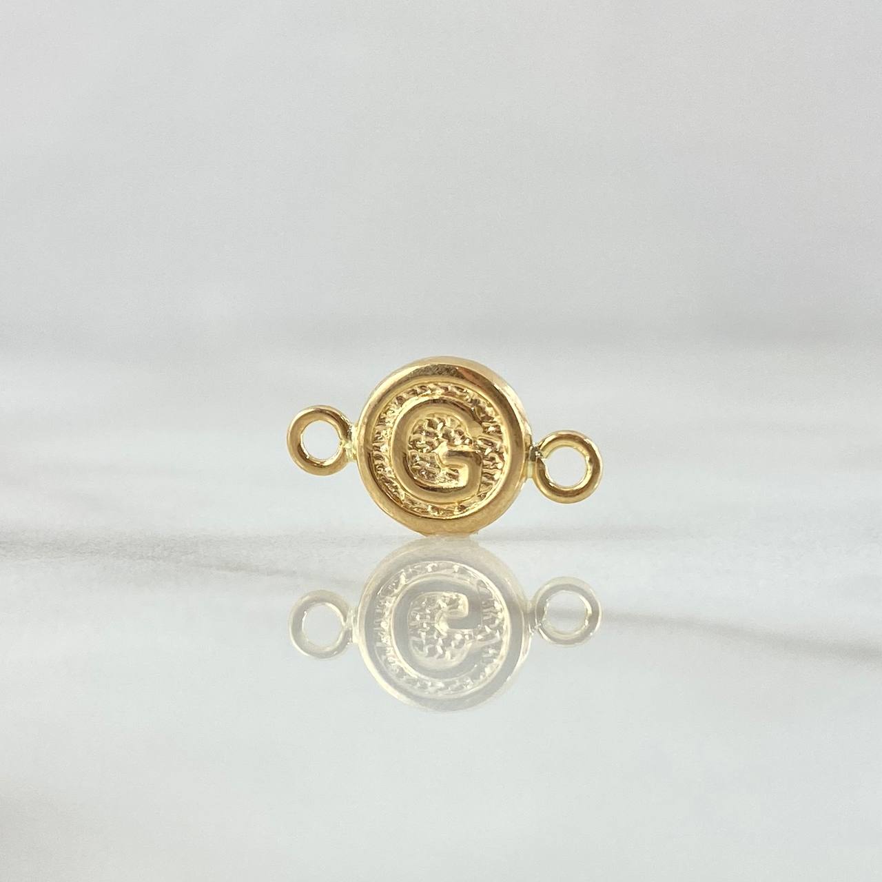 Herraje Letra G 0.4gr / 1.5cm / Circulo Liso Oro Amarillo 18K