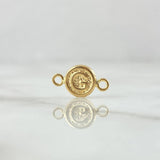 Herraje Letra G 0.35gr / 1.4cm-Circular Oro Amarillo 18K