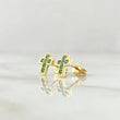 Topos Cruz Punteada 1.5gr / 8mm Circones Verdes Oro Amarillo 18K ©