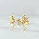 Topos Colibri  2.1gr / 9mm Circones Blancos Oro Amarillo 18K ©