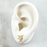 Topos Colibri  2.1gr / 9mm Circones Blancos Oro Amarillo 18K ©
