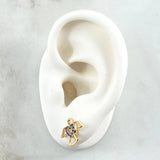 Topos Angel Silueta Corazon 2.05gr / 1.1cm / Circones Azul Oro Amarillo 18K ©