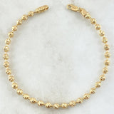 Pulso Militar 7.75gr / 19cm / 3.7mm Bolas Diamantadas Luna Oro Amarillo 18K ©