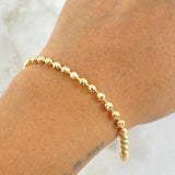 Pulso Militar 7.75gr / 19cm / 3.7mm Bolas Diamantadas Luna Oro Amarillo 18K ©