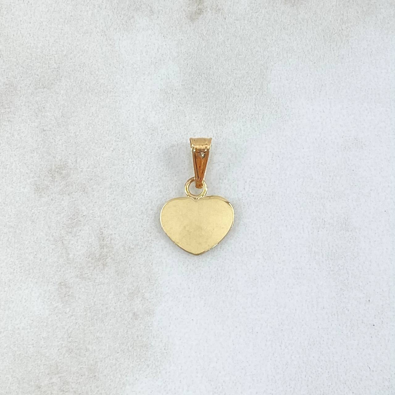 Dije Placa Corazón 0.55gr / 1.8cm / Oro 18K