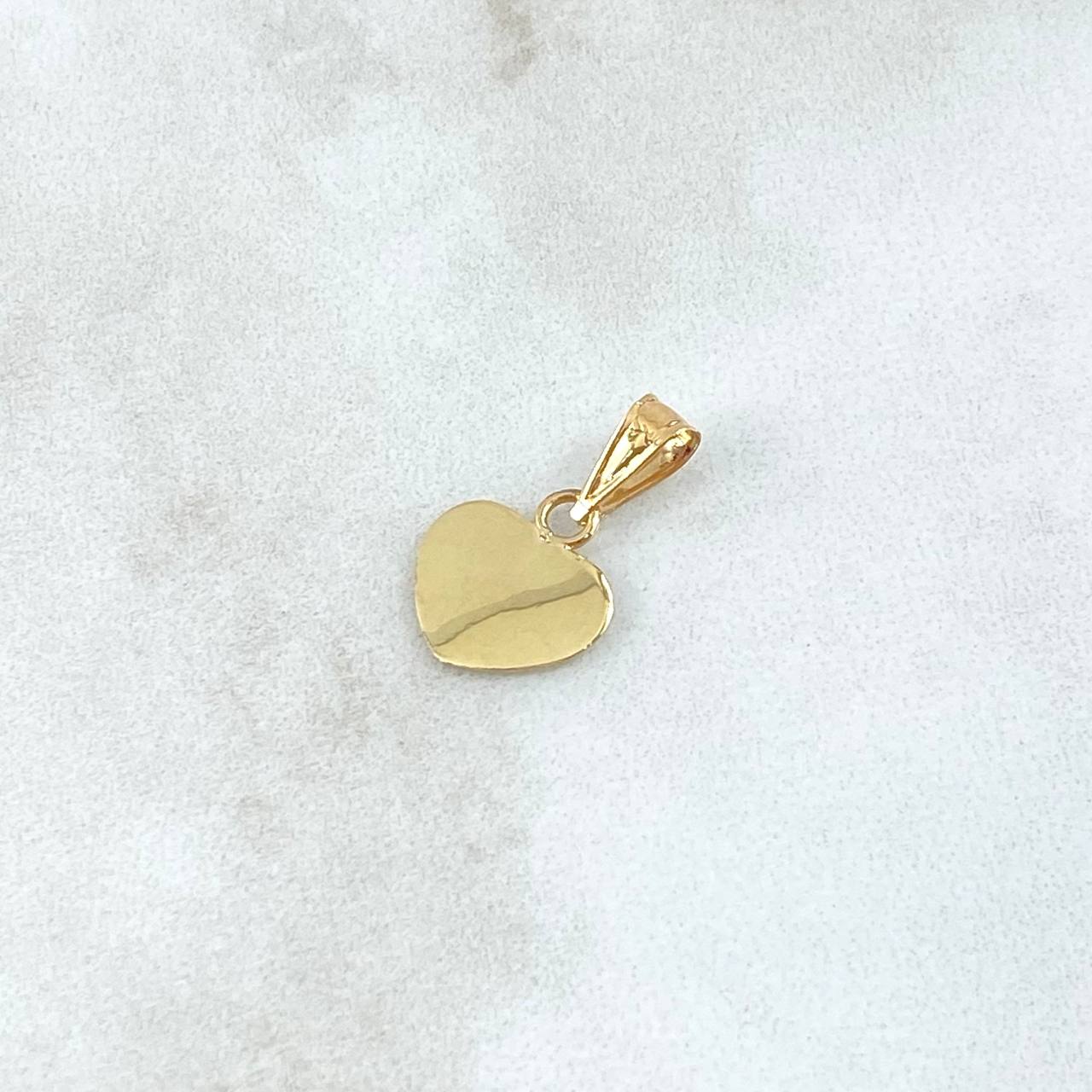 Dije Placa Corazon 0.4gr / 1.6cm / Oro 18K