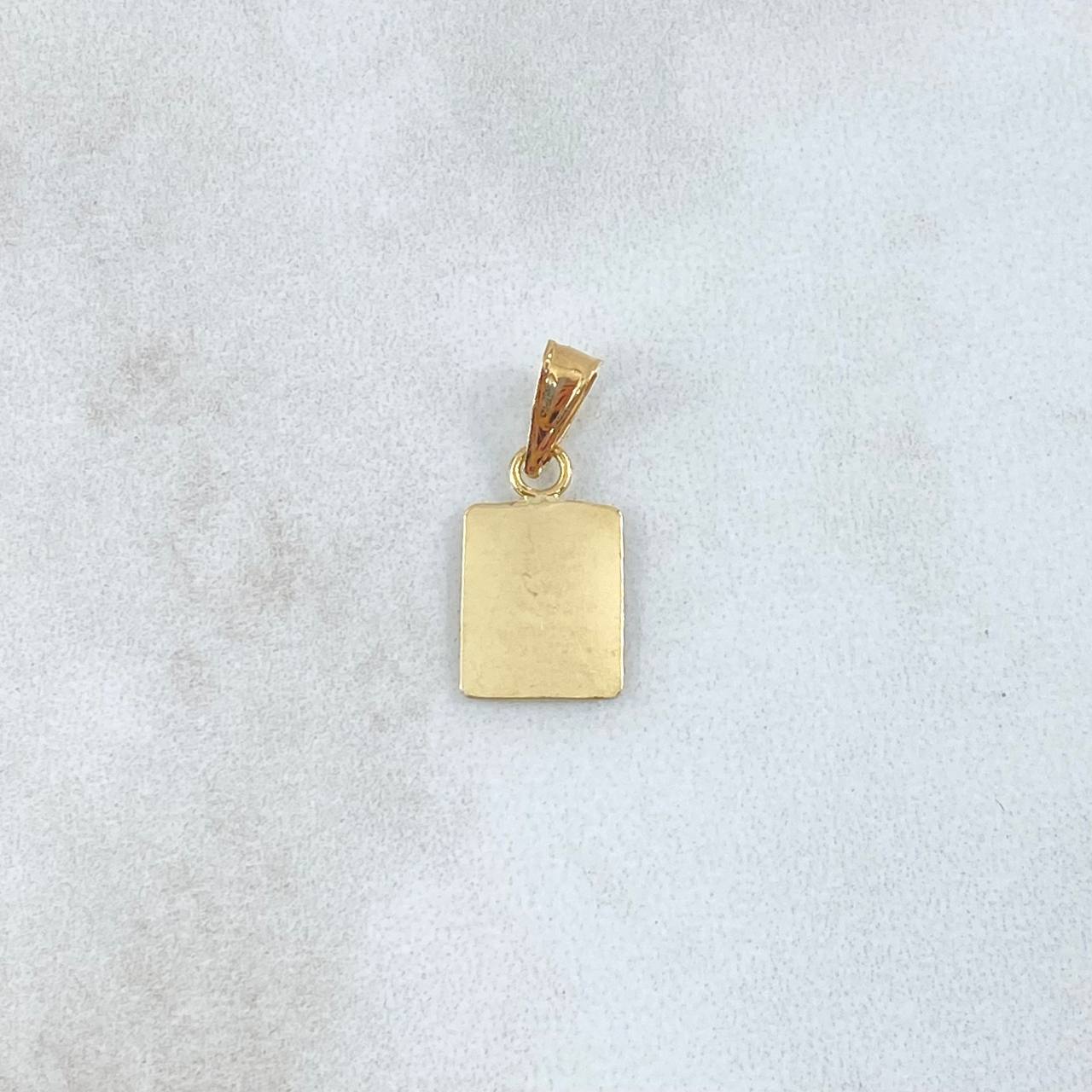 Dije Placa Rectangular 0.55gr / 1.9cm / Lisa Oro Amarillo 18K ©