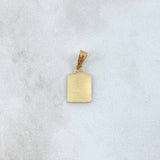 Dije Placa Rectangular 0.55gr / 1.9cm / Lisa Oro Amarillo 18K ©