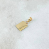 Dije Placa Rectangular 0.55gr / 1.9cm / Lisa Oro Amarillo 18K ©