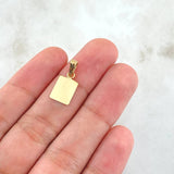 Dije Placa Rectangular 0.55gr / 1.9cm / Lisa Oro Amarillo 18K ©
