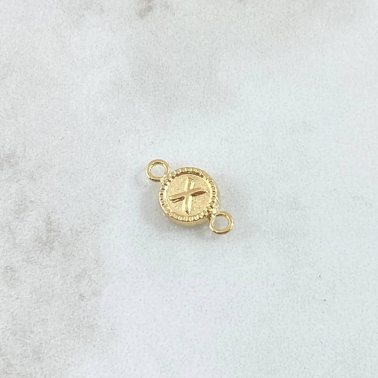 Herraje Letra X 0.4gr / 1.4cm-Circulo Bordeado Oro Amarillo 18K