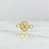 Herraje Letra X 0.45gr / 1.5cm / Circulo Bordeado Oro Amarillo 18K