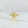 Herraje Letra X 0.4gr / 1.4cm-Circulo Bordeado Oro Amarillo 18K