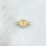 Herraje Letra R Mate Texturizado 0.45gr / 1.5cm / 8mm Circulo Bordeado Oro Amarillo 18K ©