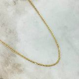 Cadena Plana 1.95gr / 50cm / 1.5mm Diamantada Tres Oros +3 18K