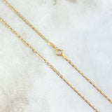 Cadena Plana 1.95gr / 50cm / 1.5mm Diamantada Tres Oros +3 18K