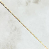 Cadena Plana 1.95gr / 50cm / 1.5mm Diamantada Tres Oros +3 18K