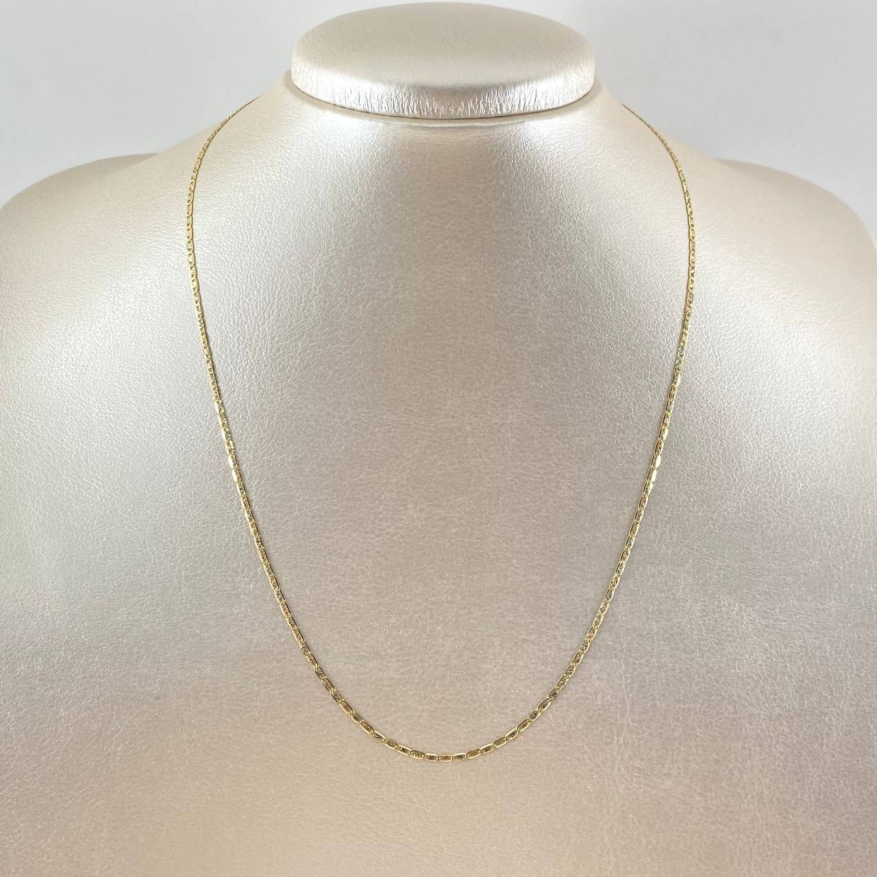 Cadena Plana 1.95gr / 50cm / 1.5mm Diamantada Tres Oros +3 18K