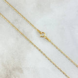 Cadena Plana Diamantada 1.35gr / 45cm / 1.4mm Tres Oros +3