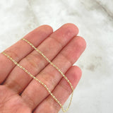 Cadena Plana 1.45gr / 50cm / 1.3mm Diamantada Tres Oros +3 18K