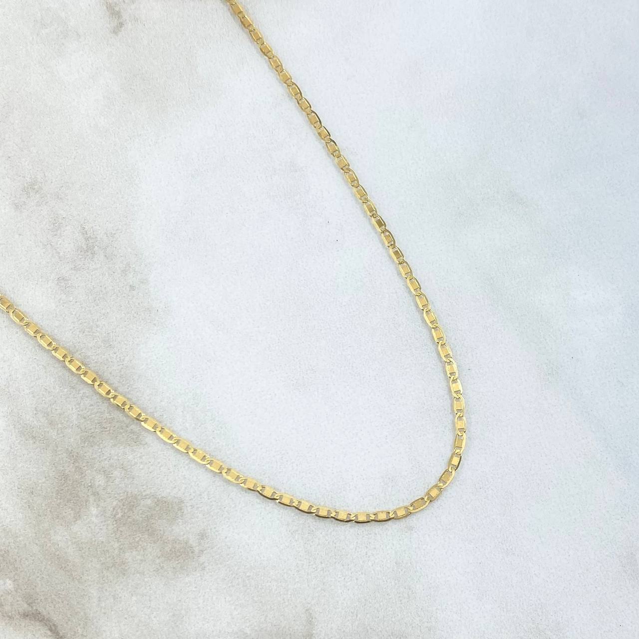 Cadena Plana 2.35gr / 50cm / 1.6mm Oro Amarillo +3 18K