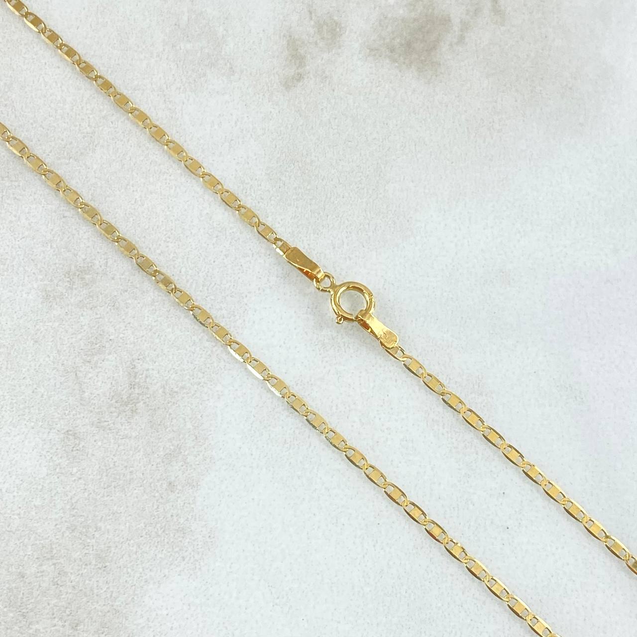 Cadena Plana 1.55gr / 50cm / 1.3mm Oro Amarillo +3 18K