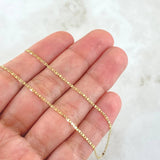 Cadena Plana 1.55gr / 45cm / 1.3mm Oro Amarillo +3 18K *