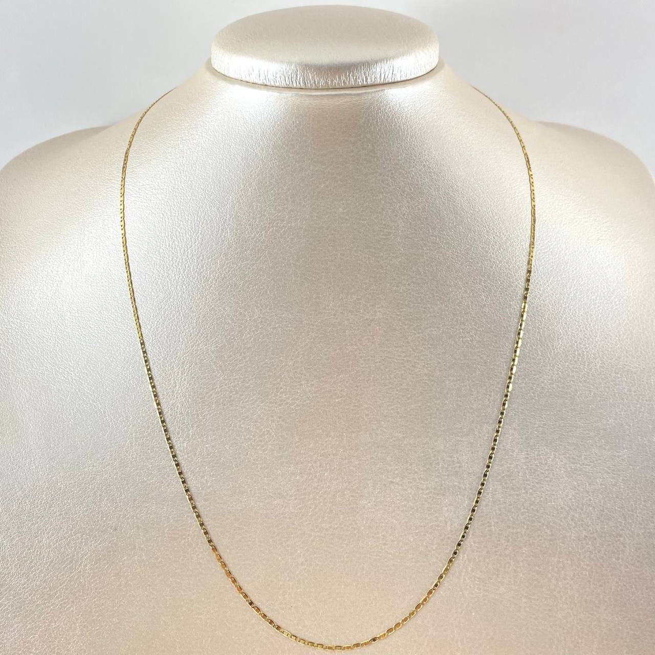 Cadena Plana 1.55gr / 50cm / 1.3mm Oro Amarillo +3 18K