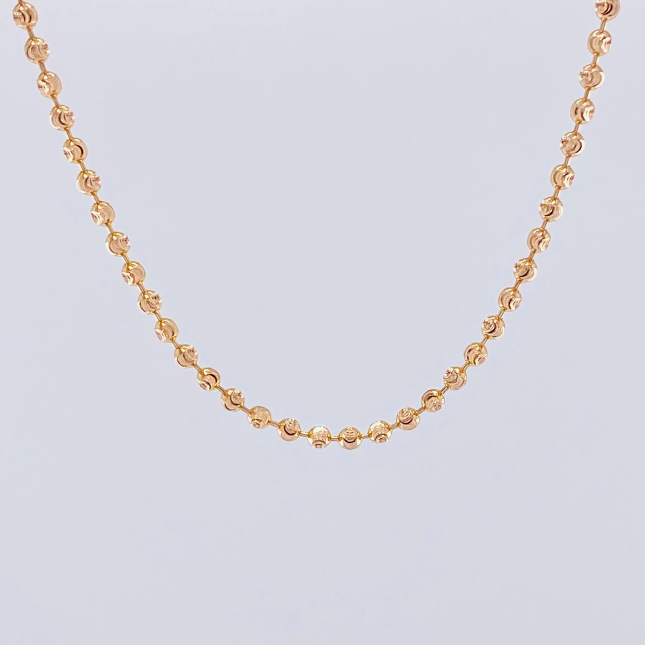 Cadena Militar Diamantada Media Luna 12.3 g / 60.5 cm / 2.45 mm Oro Rosa 18K