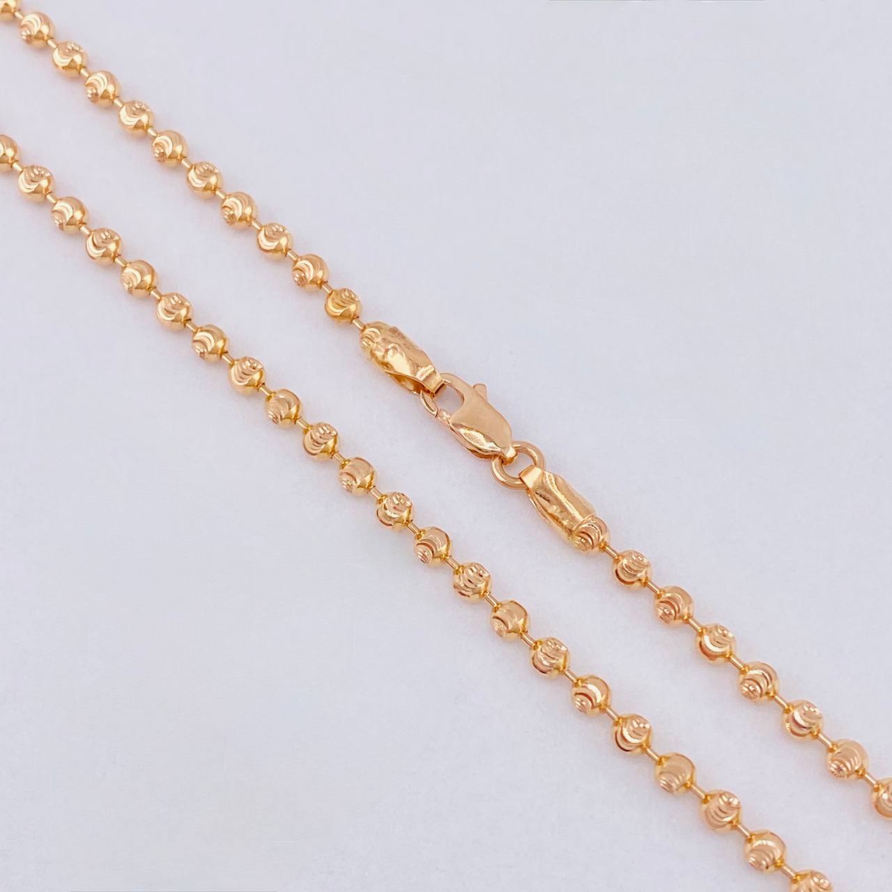 Cadena Militar Diamantada Media Luna 8.75 g / 50 cm / 2.45 mm Oro Rosa 18K