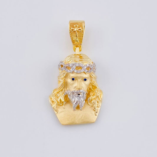 Dije Rostro Cristo 9.1 g / 4 cm Dos Oros Amarillo Blanco 18K